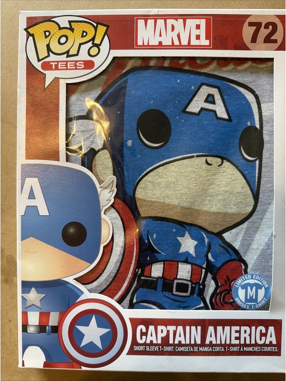 FUNKO POP TEES MARVEL CAPTAIN AMERICA 72 LIMITED EDITION SIZE M Medium T Shirt